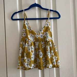 Mustard Floral Top